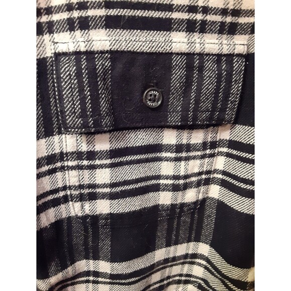 Chaps Zip Up Size Extra Small Black/ Cream Warm Flannel Shirt - Picture 4 of 12